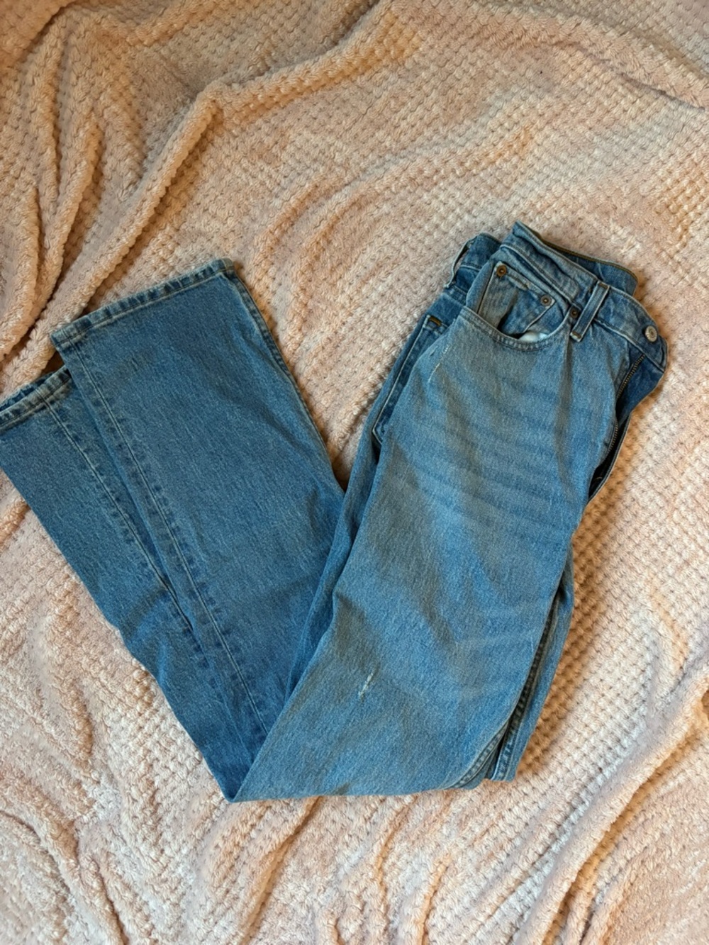 Abercrombie & Fitch Women's Medium Blue Wide-Leg Jeans
